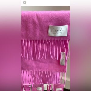 Coach wool//cashmere blend Pink scarf